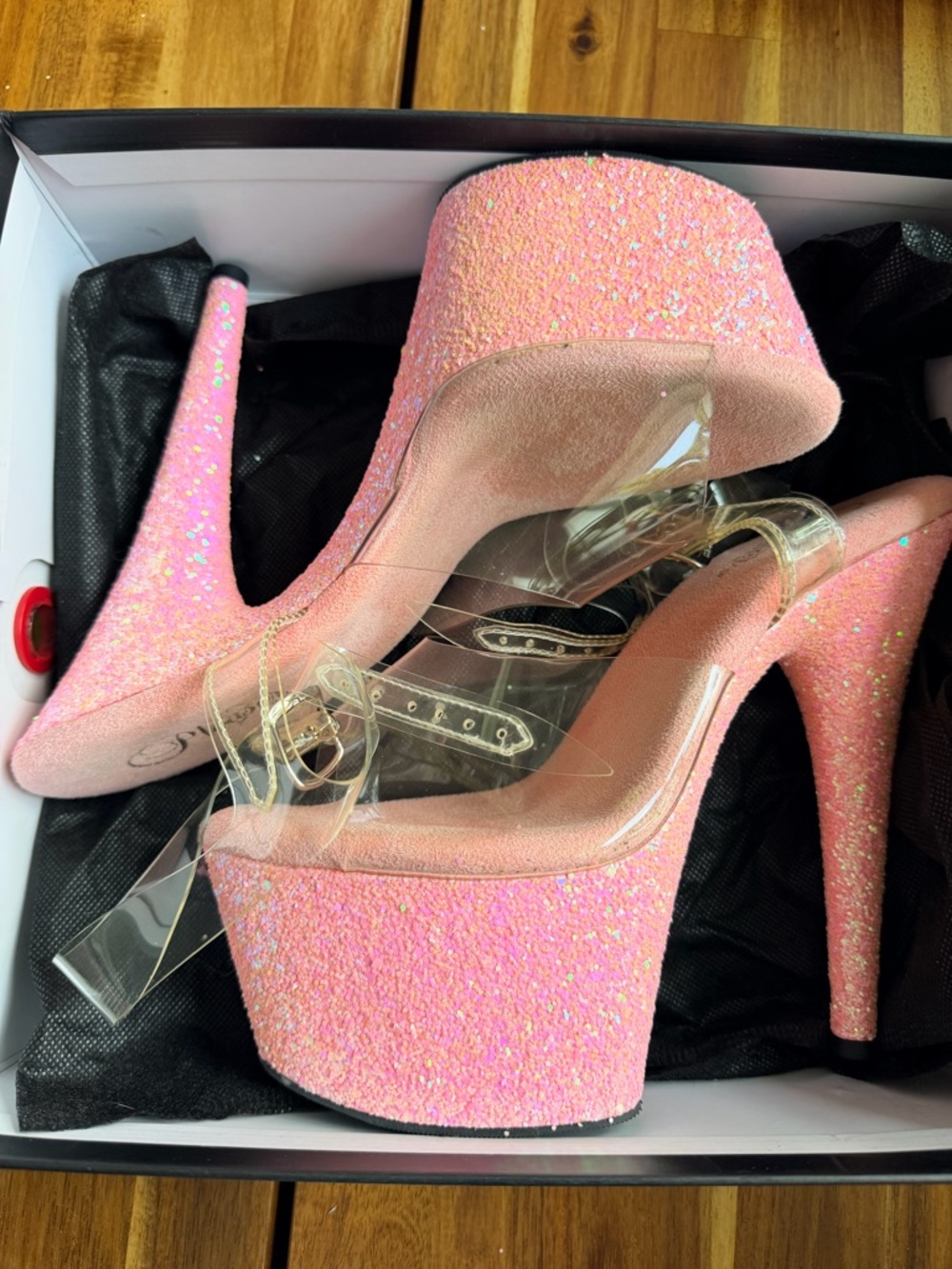 Pink Glitter PLEASER stiletto ADO708LG